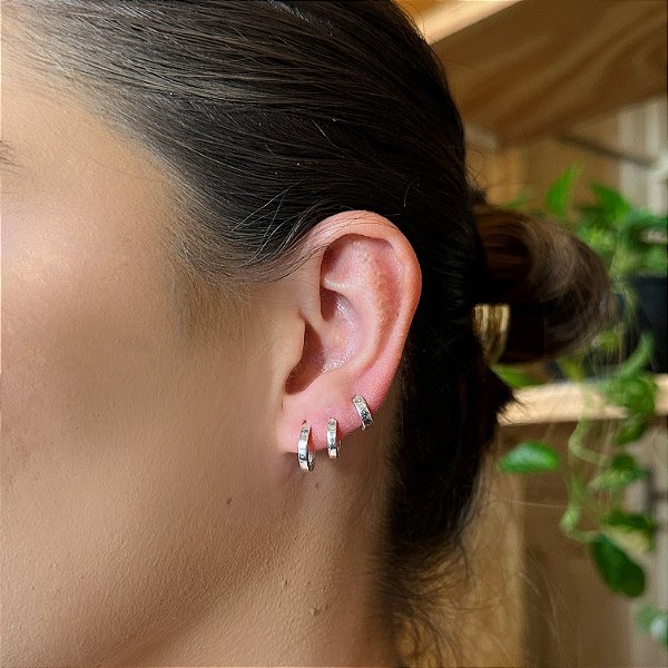 Trio de Argolas Fio Liso Reto Steel