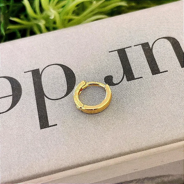 Piercing Argola Fio Liso Reto M Folheado a ouro 18K