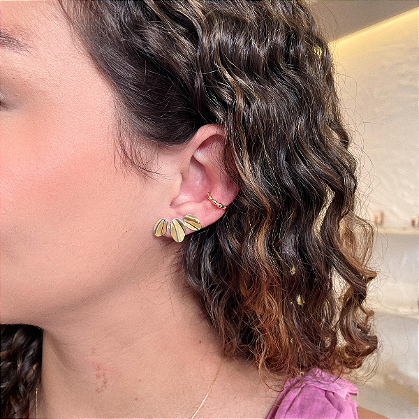 Piercing Fake Escamas Folheado a ouro 18K