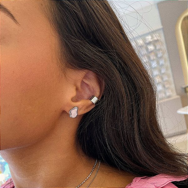 Brinco Orgânico Resina Madrepérola Steel