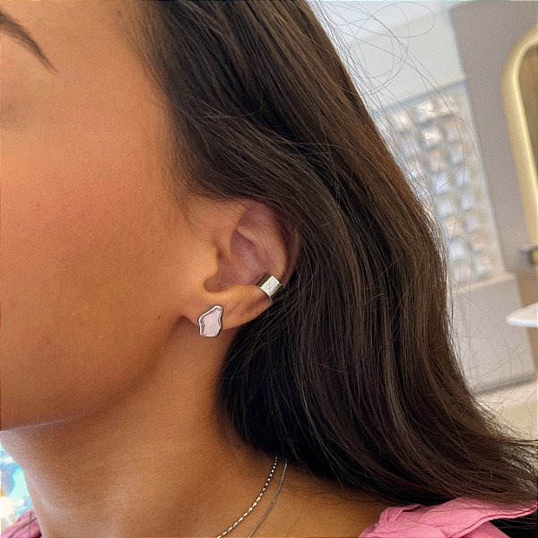 Brinco Orgânico Resina Madrepérola Steel