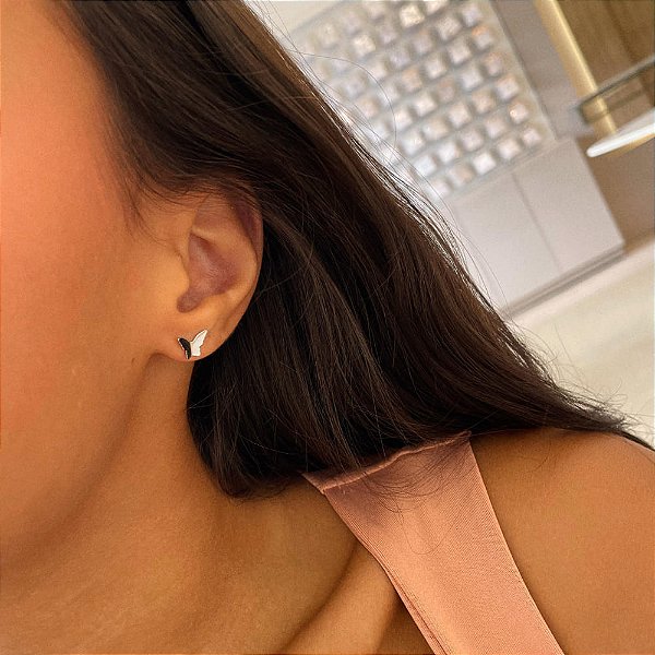 Brinco Borboleta Lisa 3D Steel