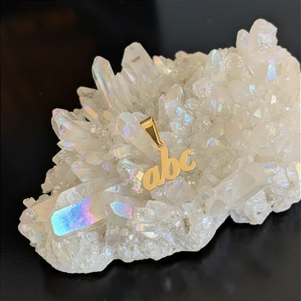 Pingente ABC Chapa Recortada P Folheado a Ouro 18k