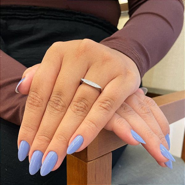 Anel Frente Reta Cravejada Steel