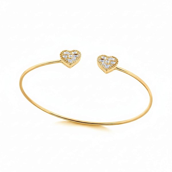 Bracelete Dois Corações Cravejados