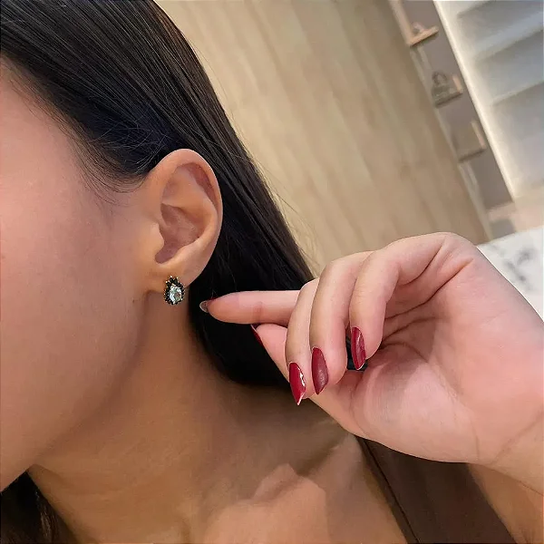 BR ABACAXI GOTA E ZIRCS NEGRAS