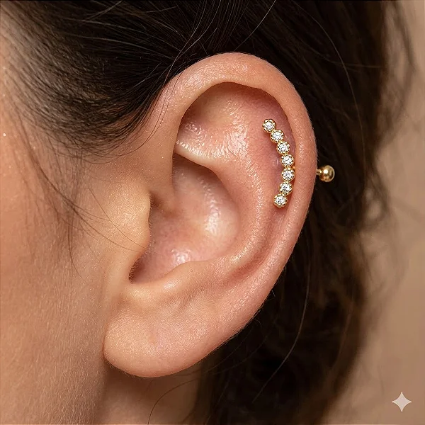 Piercing Cluster 7 Zircônias Redondas
