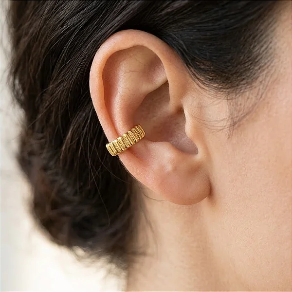 Piercing de Pressão Liso Detalhes Canaletados