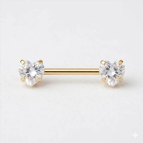 Piercing Mamilo Coração Plug