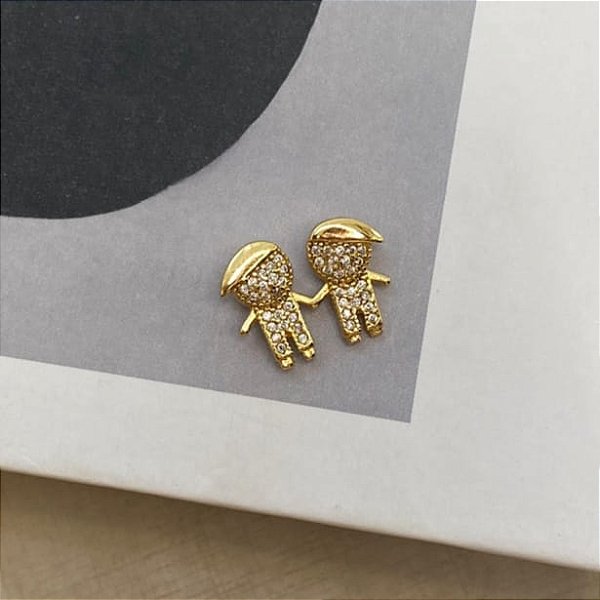 Pingente Dois Meninos Cravejados