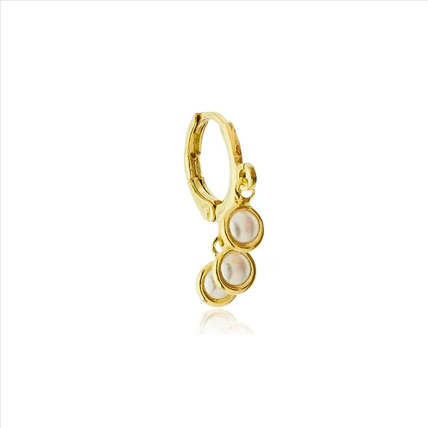 Piercing Argola 3 Pingentes Pérola Envolta