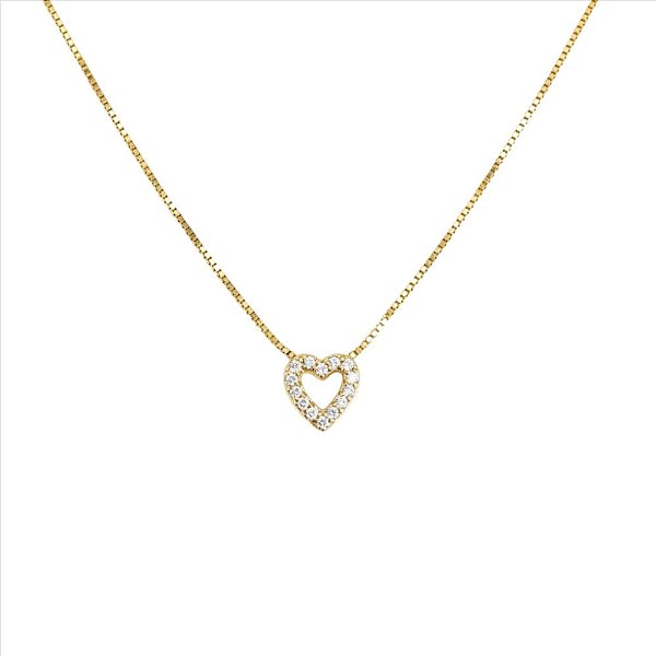 Pingente Coração Vazado Cravejado Mini