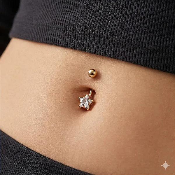 Piercing Umbigo Estrela Zircônia