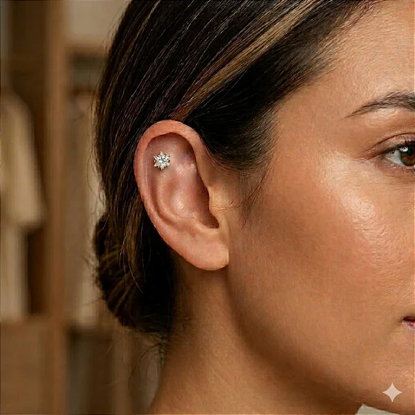 Piercing Zircônia Estrela 3mm