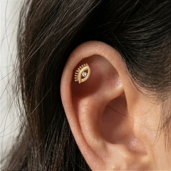 Piercing Olho Grego Pequeno Tarraxa Bolinha