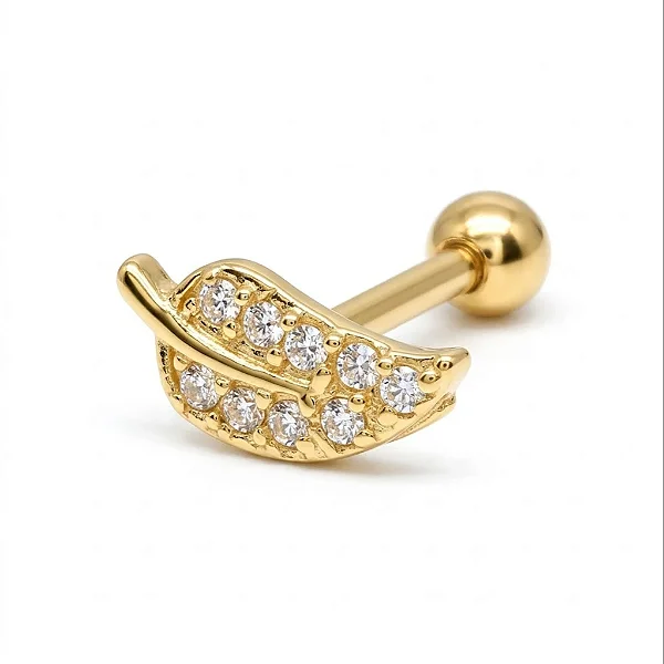 Piercing Folha Cravejada