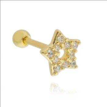 Piercing Estrela Vazada Cravejada