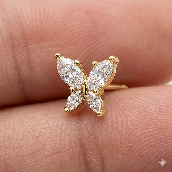 Piercing Borboleta Cravejada 10mm