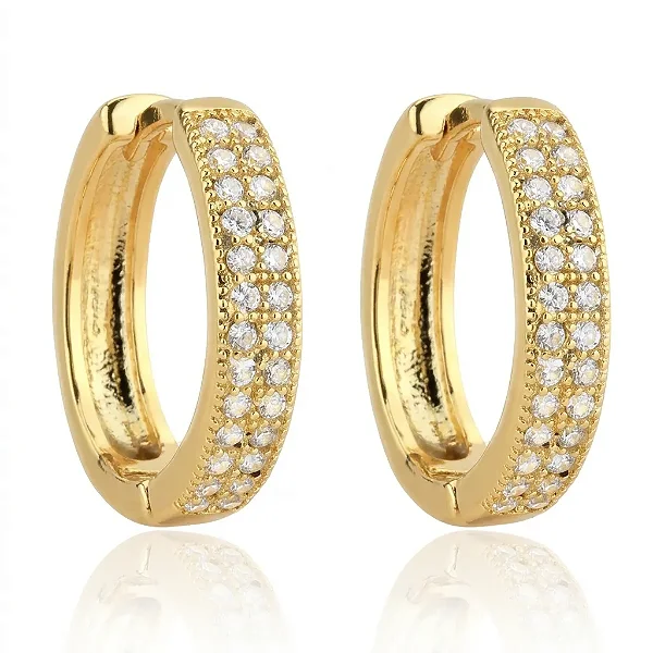 Argola Cravejada Cristal Fio Duplo G