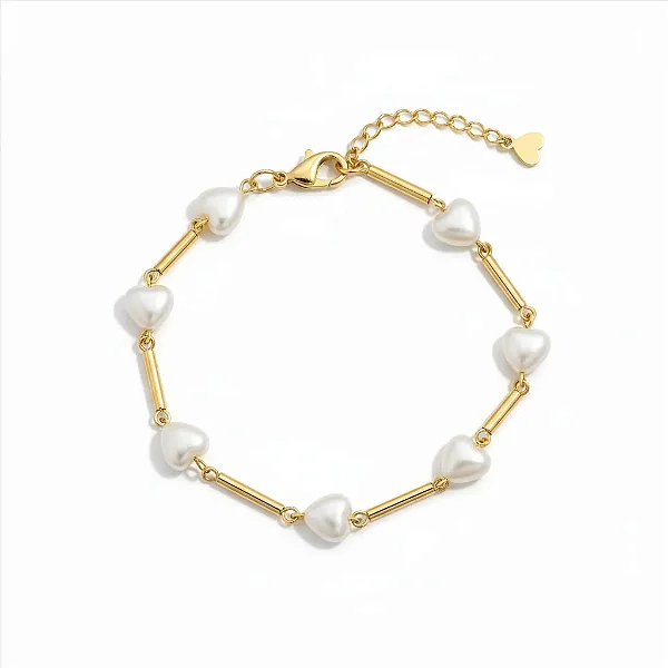 Pulseira Pérola Coração Canutilhos