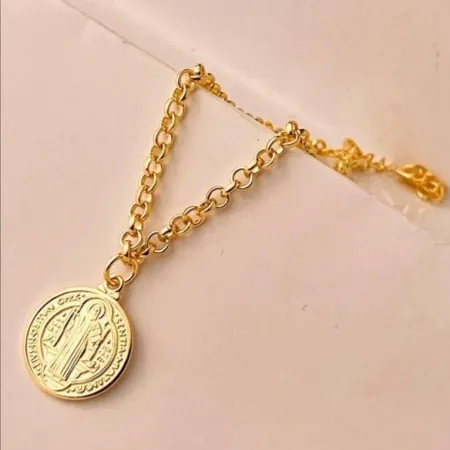 Pulseira Elo Português Pingente O Senhor é Meu Pastor