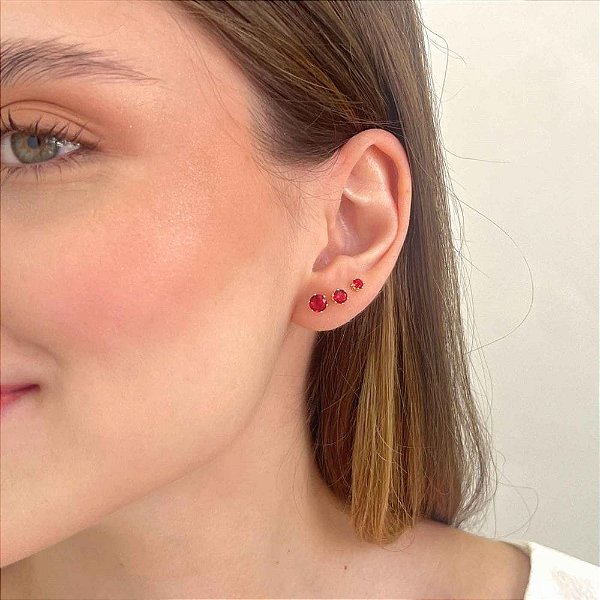 Triozinho Zircônia Vermelha