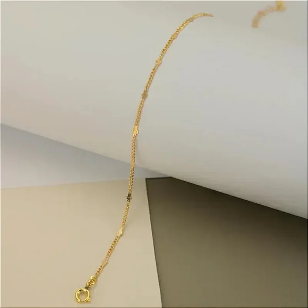 Pulseira Chapinhas Marcadas Formato de Cruz