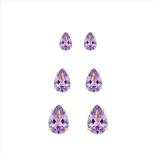 Triozinho Gota Zircônia Lilas