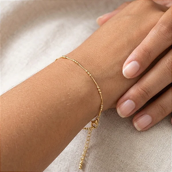 Pulseira Rabo de Rato 3 Bolinhas Mini