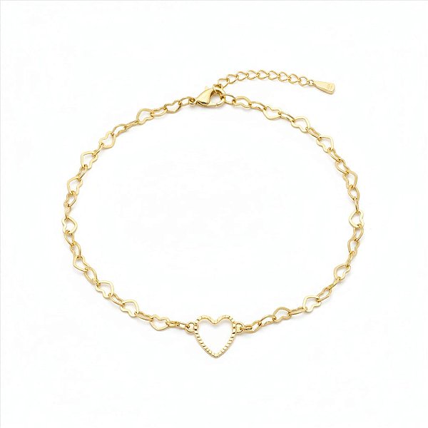 Tornozeleira Elo Corações Coração Meio