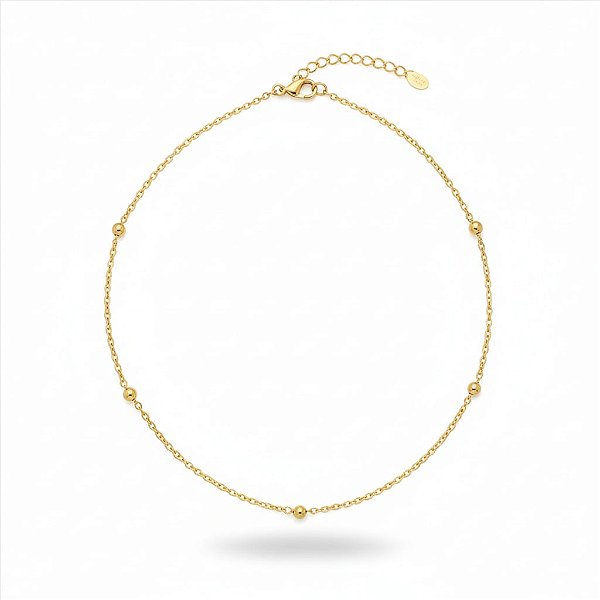 Tornozeleira Corrente Trançada Bolinhas