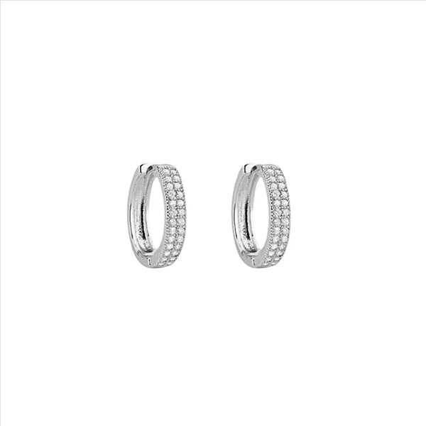 Argola Cravejada Cristal Fio Duplo G