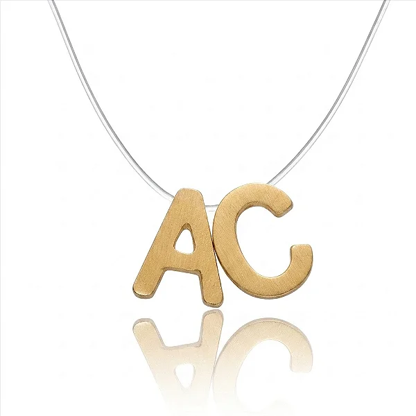 Colar Nylon Duas Letras Lisas