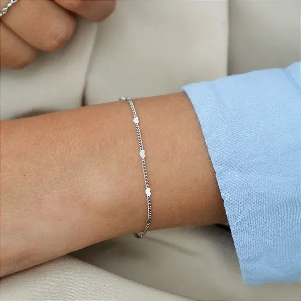 Pulseira Corações Chapinha Marcada