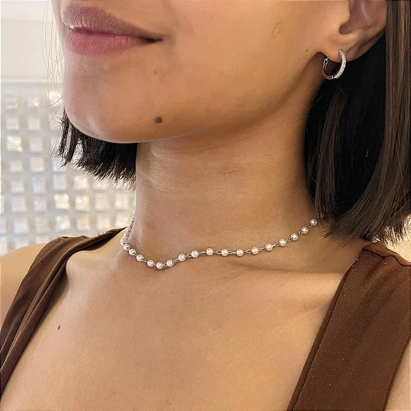 Choker de Pérolas Juntinhas