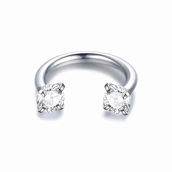 Piercing Ferradura 6mm 2 zircônias
