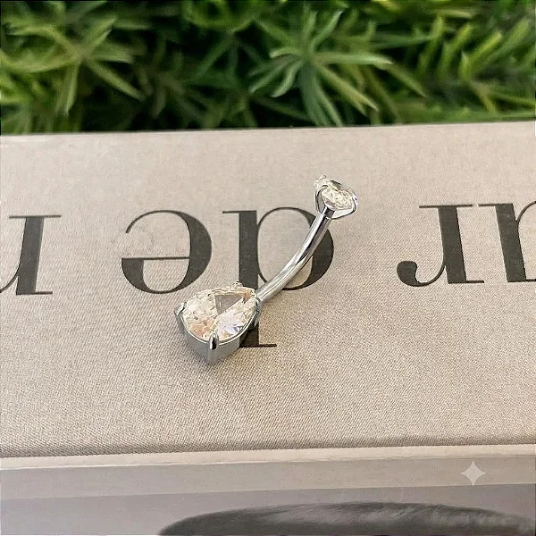 Piercing Umbigo Zircônias Gota