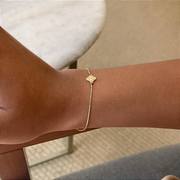 Pulseira Trevo Detalhes Diamantados