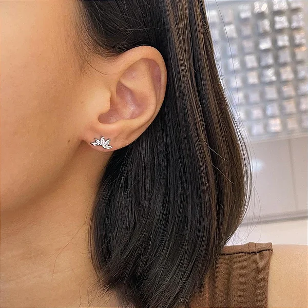 Brinco Earcuff Navetes Leque Steel