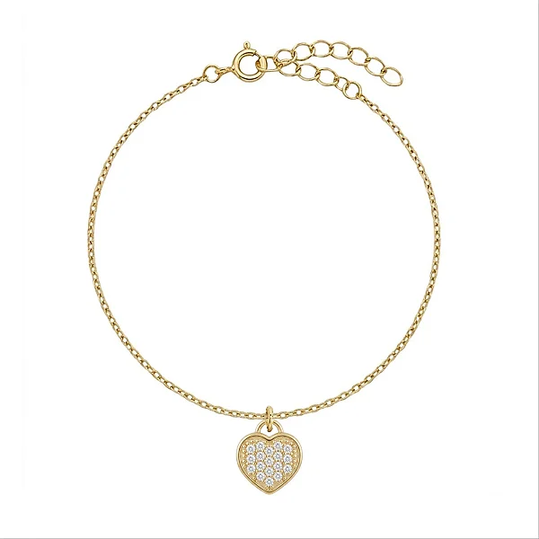 Pulseira Coração Pavê Cravejado