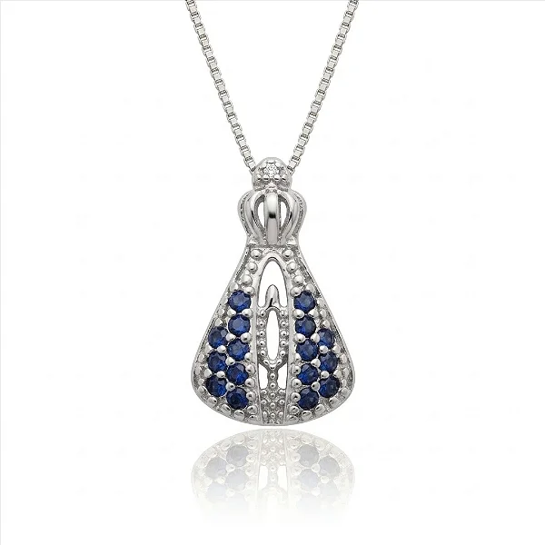 Colar Nossa Senhora Aparecida Pequena Manto Azul