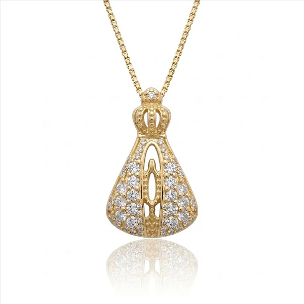 Colar Nossa Senhora Aparecida Pequena Manto Cristal