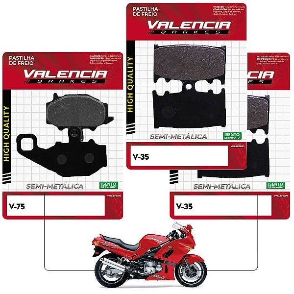 Jogo Pastilha Freio Dianteiro+Traseiro Zx 6R 600 E1-E5-F1-F3 Valencia Brakes