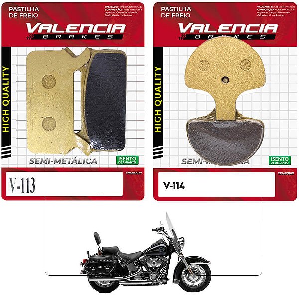 Jogo Pastilha Freio Dianteiro+Traseiro Harley Davidson Flst Heritage Softail 1340 1988 a 1999 Valencia Brakes