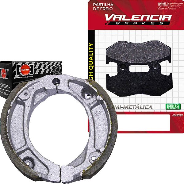 Kit Pastilha + Lona Freio Xr 600 R 1983 a 1987 Valencia Brakes/Fischer