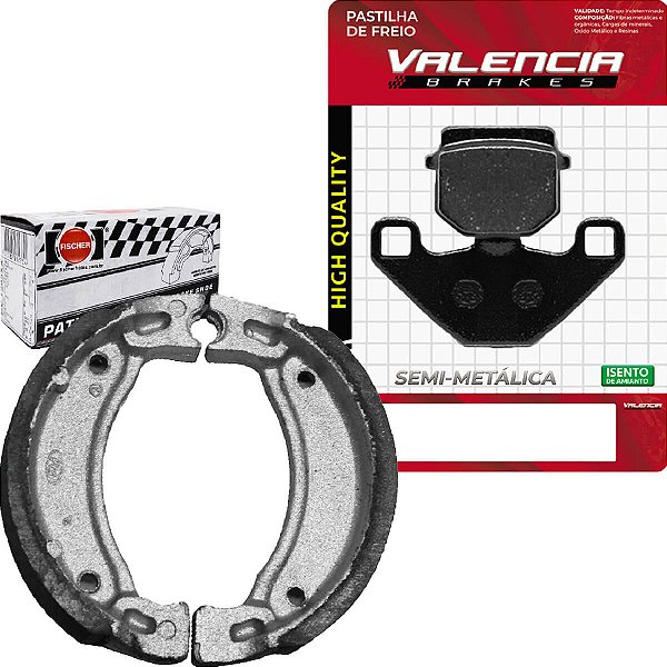 Kit Pastilha + Lona Freio Brandy Dakar 50/ Force 50-90 Valencia Brakes/Fischer