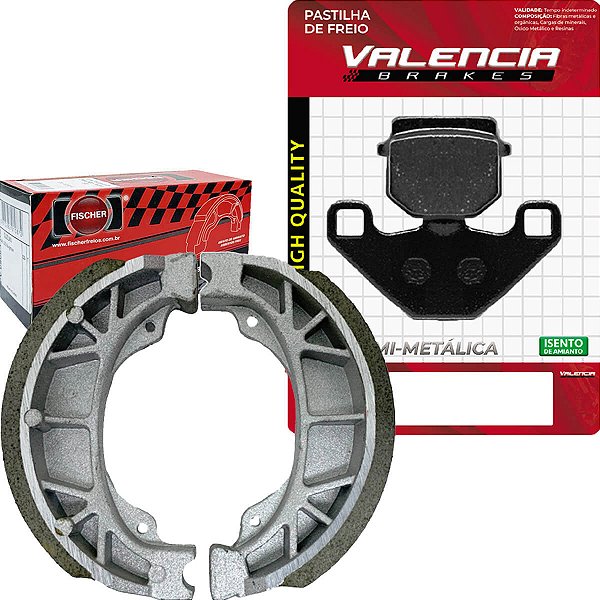Kit Pastilha + Lona Freio Smart 125 Valencia Brakes/Fischer