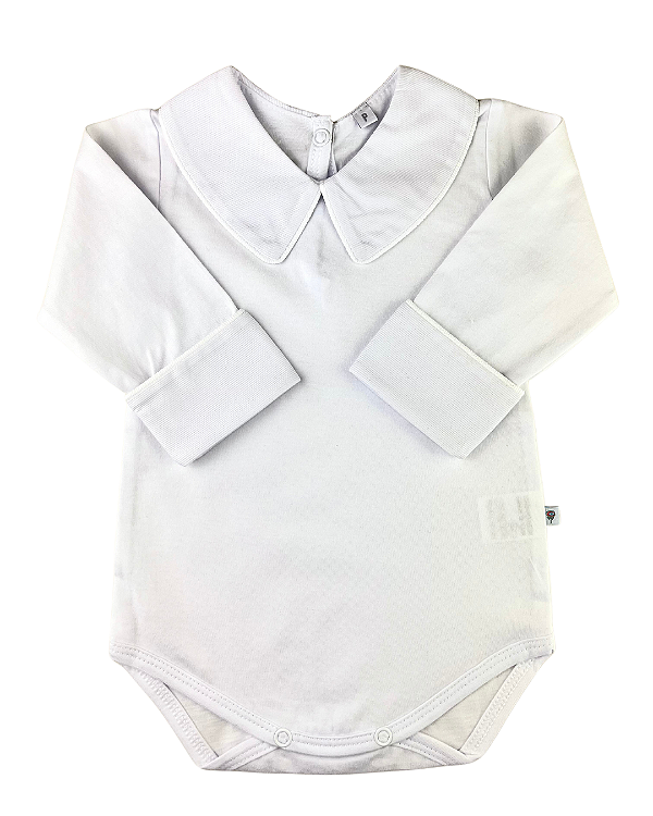 Body Branco Gola Lisa Pontuda