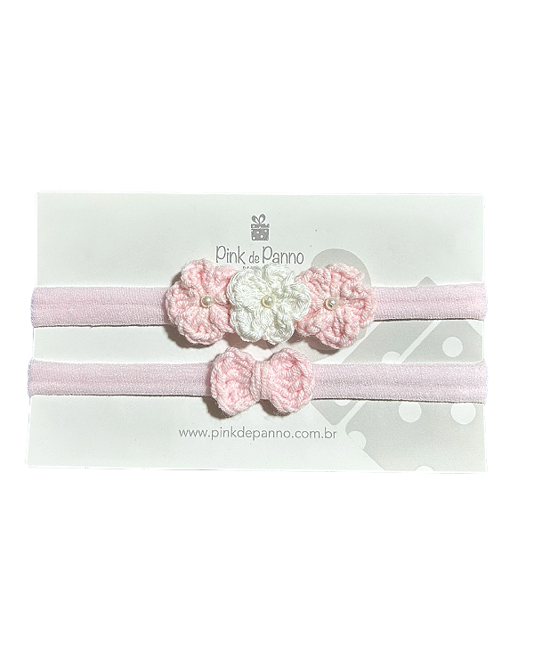 Kit 2 Faixas de Crochê Flor