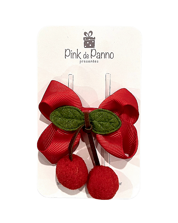 Laço Cereja Pompom